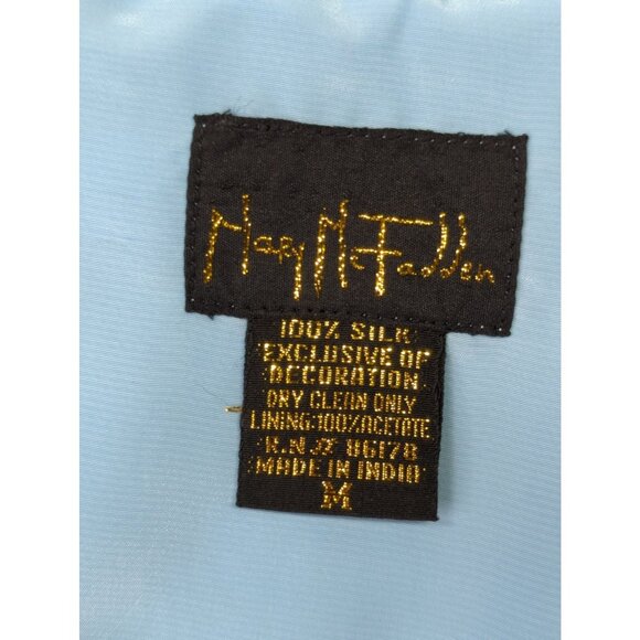 Vintage Mary McFadden Womens Medium Light Blue Silk Beaded Vest New - Picture 5 of 10